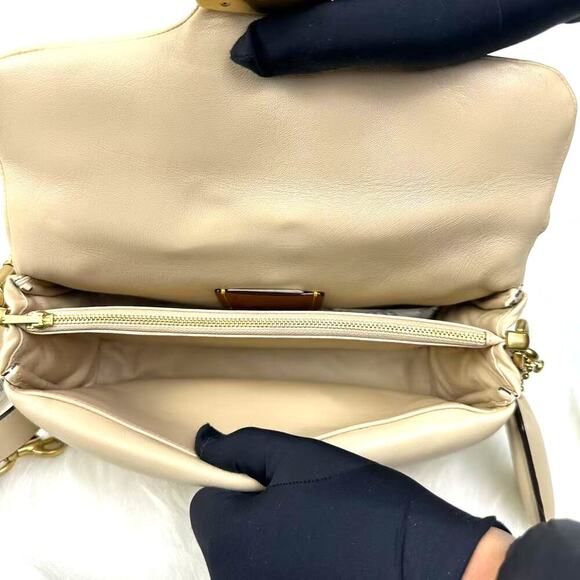 Coach Pillow Tabby Shoulder Bag 26 Crossbody Leather In Gold Ivory NWT C0772 - Picture 8 of 11